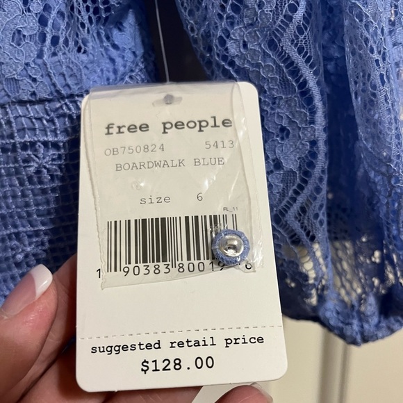 NWT Free People Blue Lace Bittersweet | Mock Neck 3/4 Dolman Sleeves Size 6 - Picture 11 of 14
